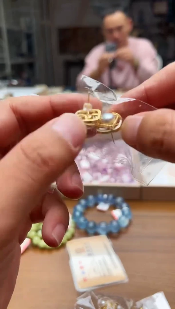 水晶手链未镶嵌银镶珍珠耳钉013  多样性发一