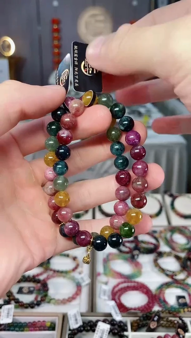 未镶嵌老矿碧玺单圈手串8mm+碧玺xion多样性发货一条