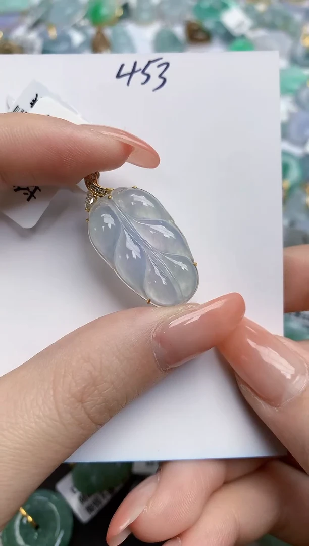 【闪购商品】翡翠颈饰18K金镶嵌天然缅甸翡翠A货