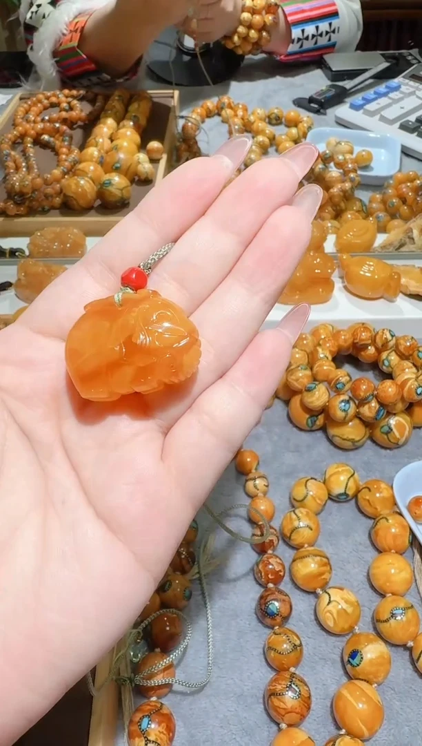 蜜蜡颈饰未镶嵌122天然蜜蜡珠宝奇石全都保真