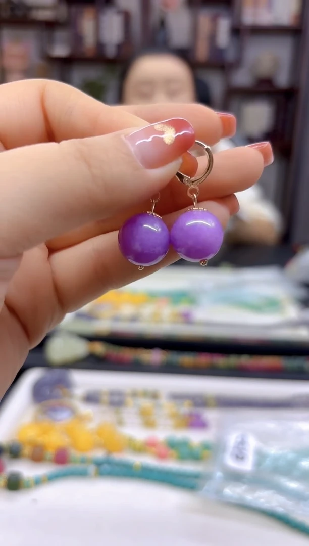 【闪购商品】翡翠耳饰14K金镶嵌耳扣E532