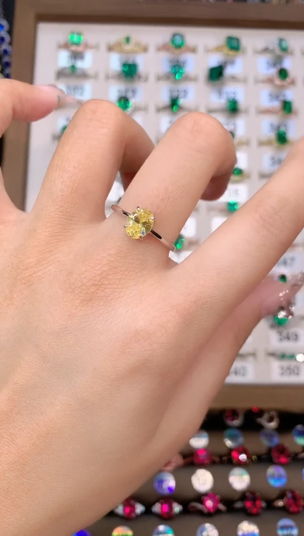 水晶戒指银S925镶嵌银色