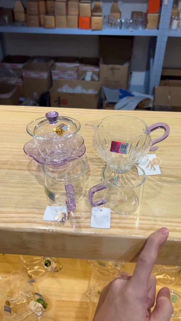禾器-咏荷盖碗-浅紫色+倾川浅紫++