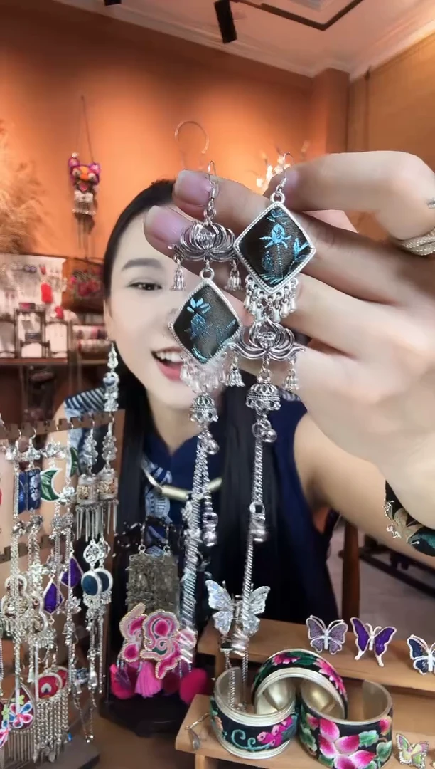 刺绣纯手工民族风耳环