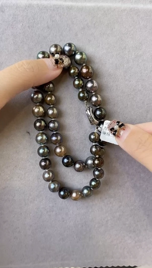 【闪购商品】海水珍珠项链未镶嵌8-11大溪地黑珍珠项链