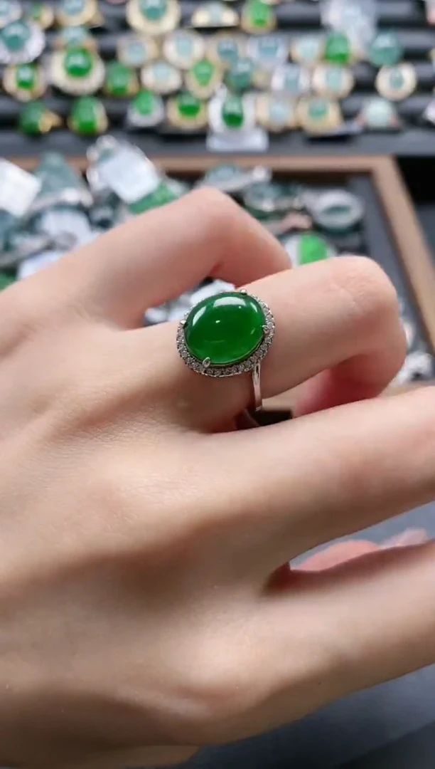 【闪购商品】翡翠戒指银S925镶嵌51511