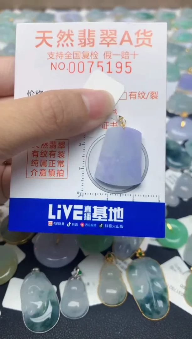 翡翠18K金镶嵌颈饰天然A货翡翠