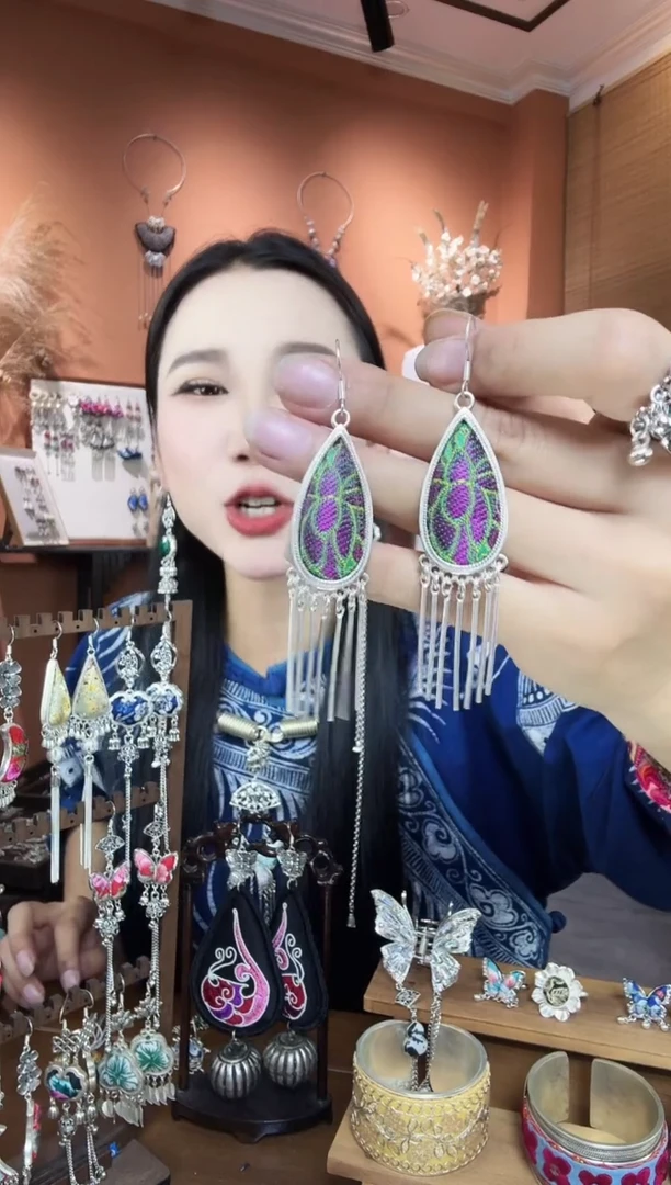 刺绣纯手工民族风耳环