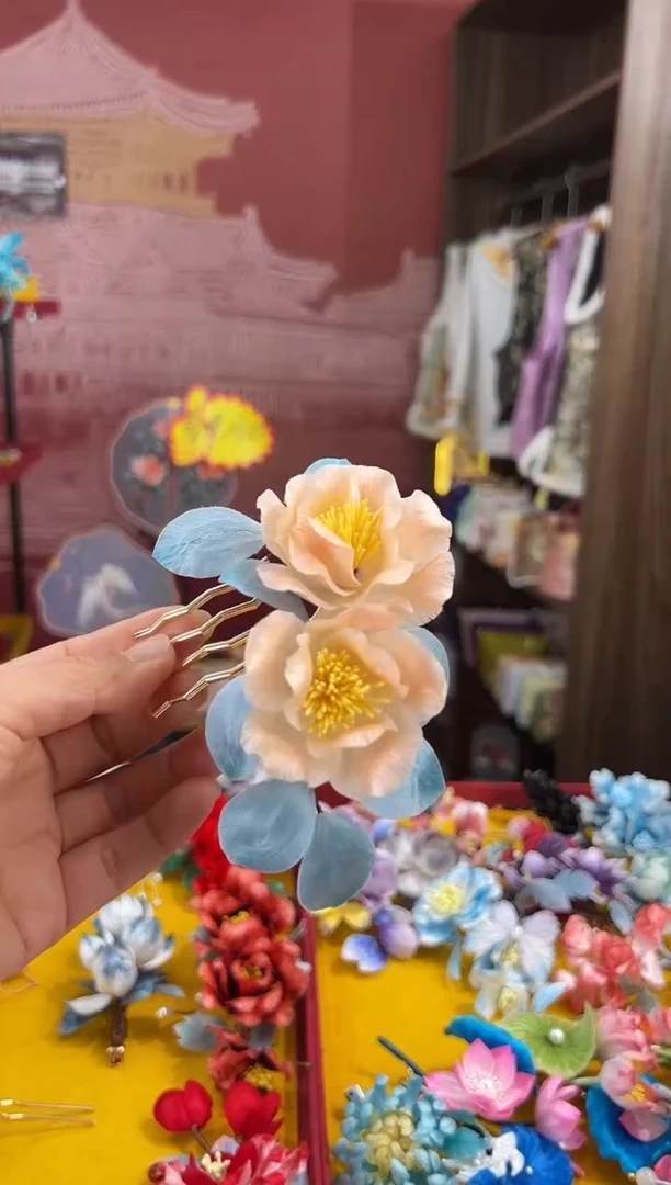 【闪购商品】刺绣非遗绒花（发饰）