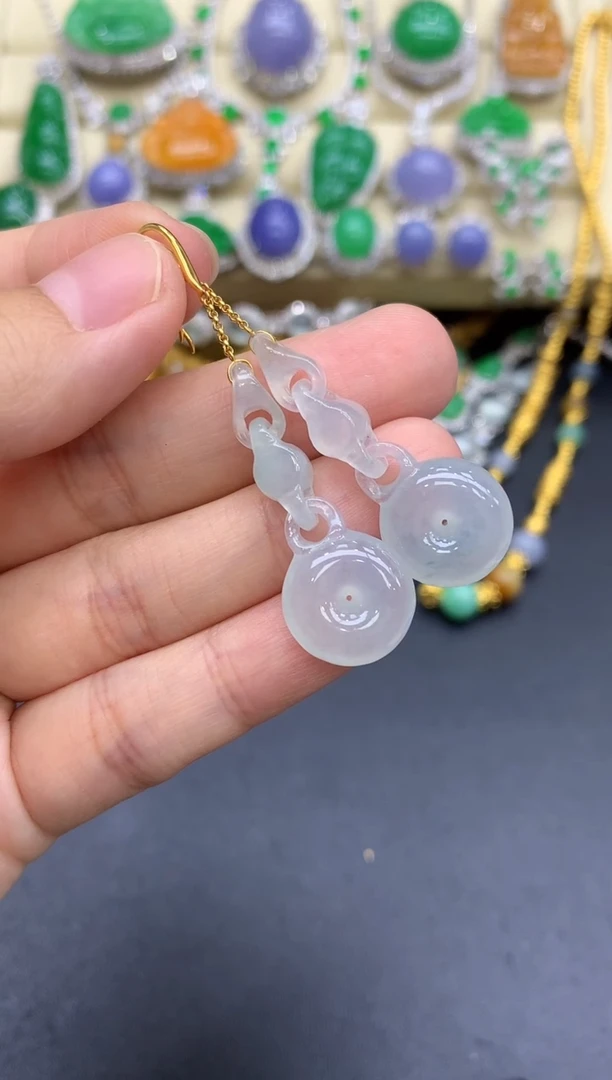 18K金镶嵌翡翠耳饰190-中国好珍宝