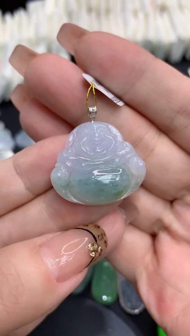 吊坠(不含链)18K金镶嵌翡翠11