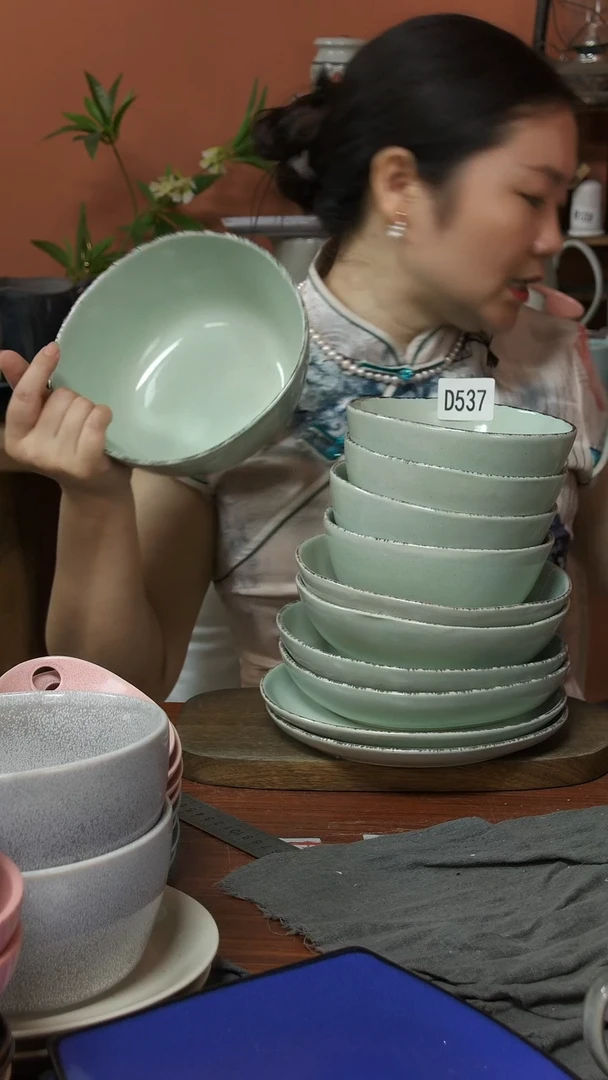 碗陶瓷碗十件套d537微瑕送大碗