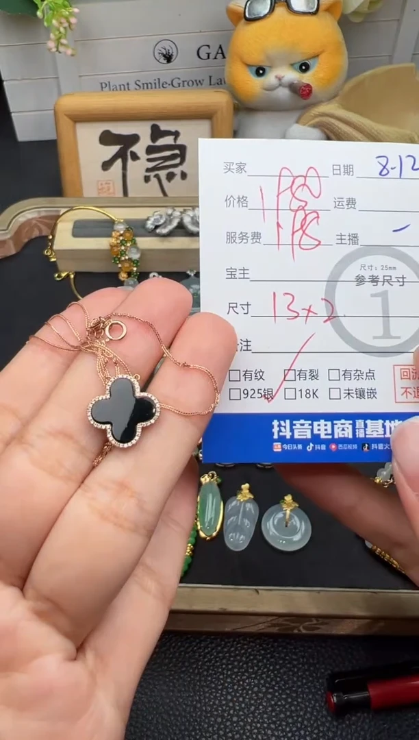 翡翠18K金镶嵌套链套链-1170