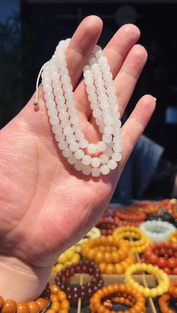 手串未镶嵌和田玉7+108老型多圈