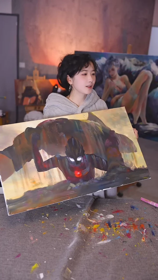 【闪购商品】油画迪迦丙烯画纯手绘不加