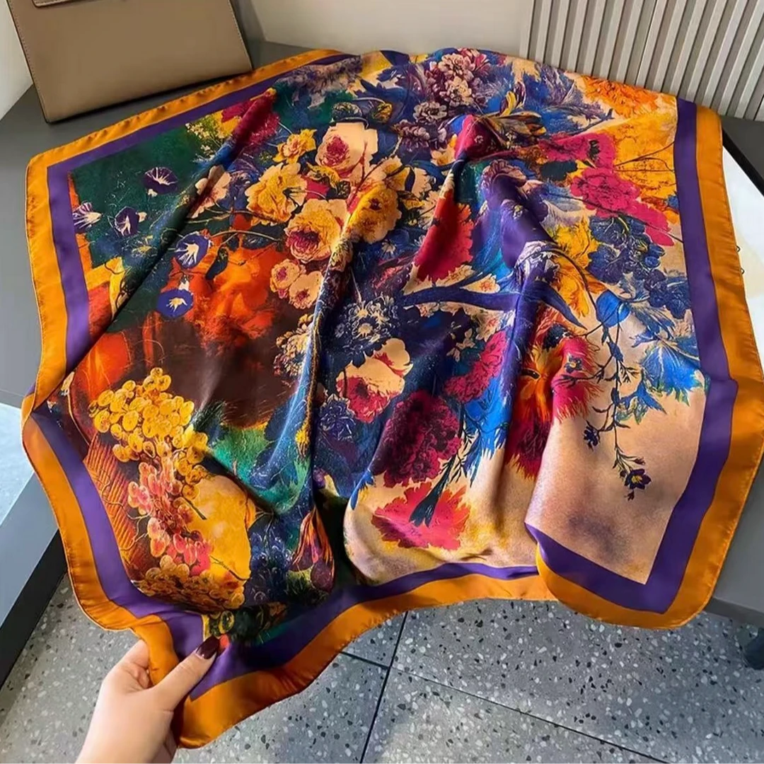 A46 万紫千红 围巾丝巾 90*90左右