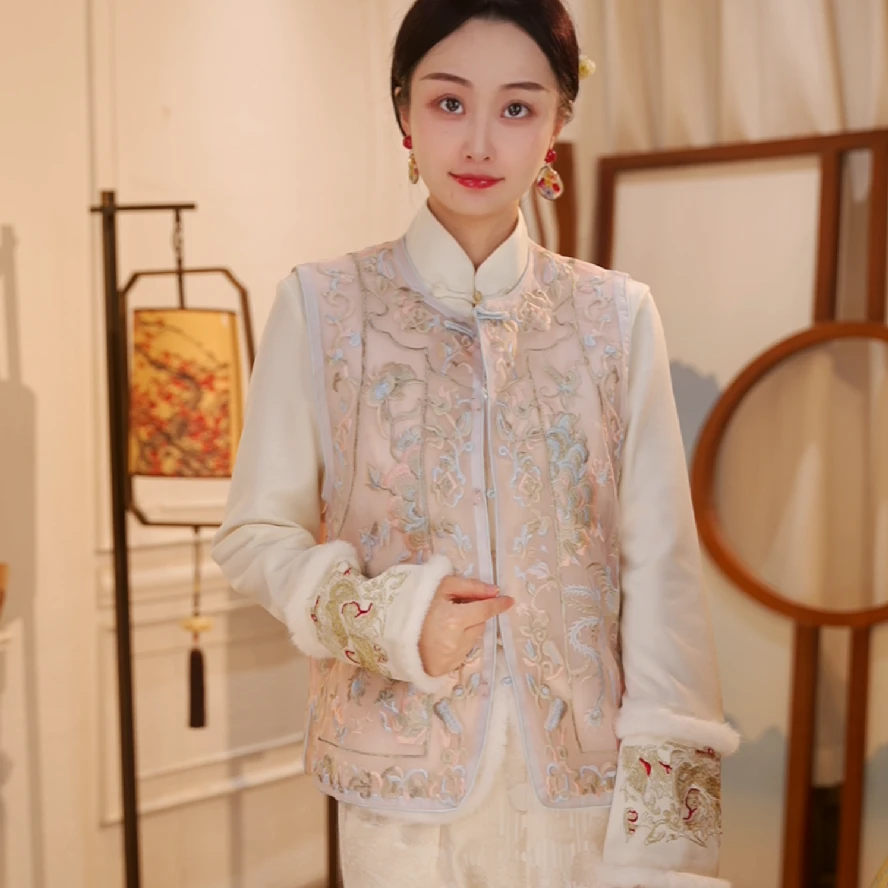 凝香｜新中式国风时尚百搭重磅刺绣上衣马甲-5267