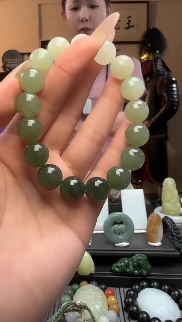 【闪购商品】和田玉晴水圆珠未镶嵌手串