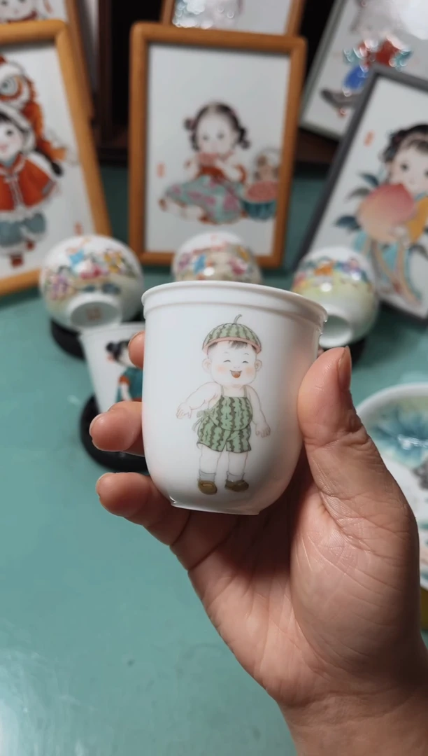 景德镇手绘童趣杯