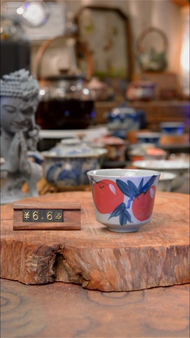 杯苹果景德镇陶泥手绘