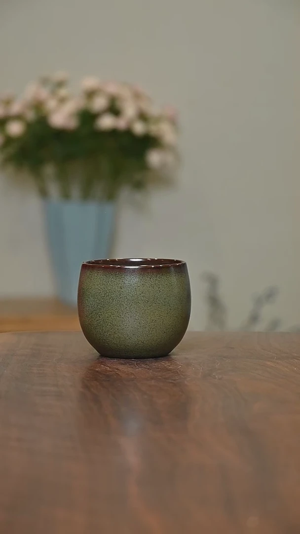 暖心杯 矿石釉 微瑕 朱法喜款