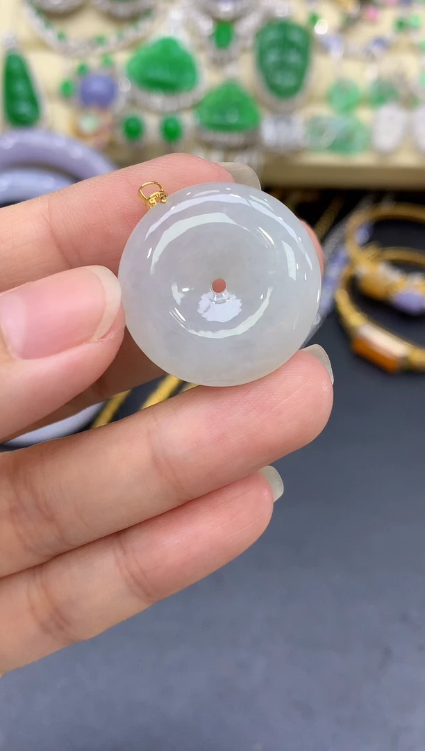 颈饰18K金镶嵌翡翠59-中国好珍宝