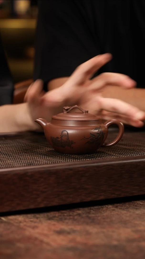茶壶紫砂如意圆瓦 紫泥
