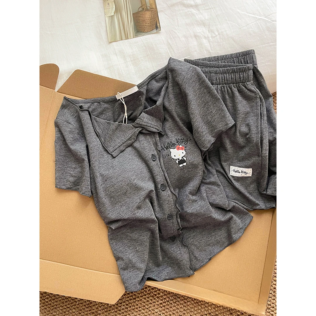 【卡通HelloKitty】短袖短袖睡衣女夏季2025新款韩版少女家居服套装