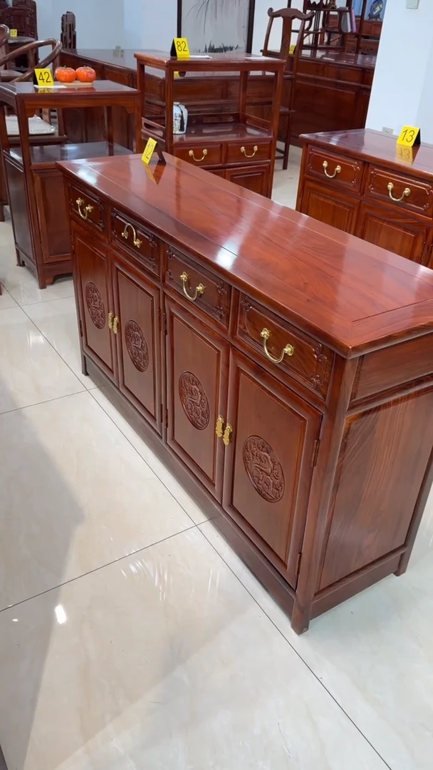 花梨木类柜类家具刺猬餐边柜138*40*80四门四抽