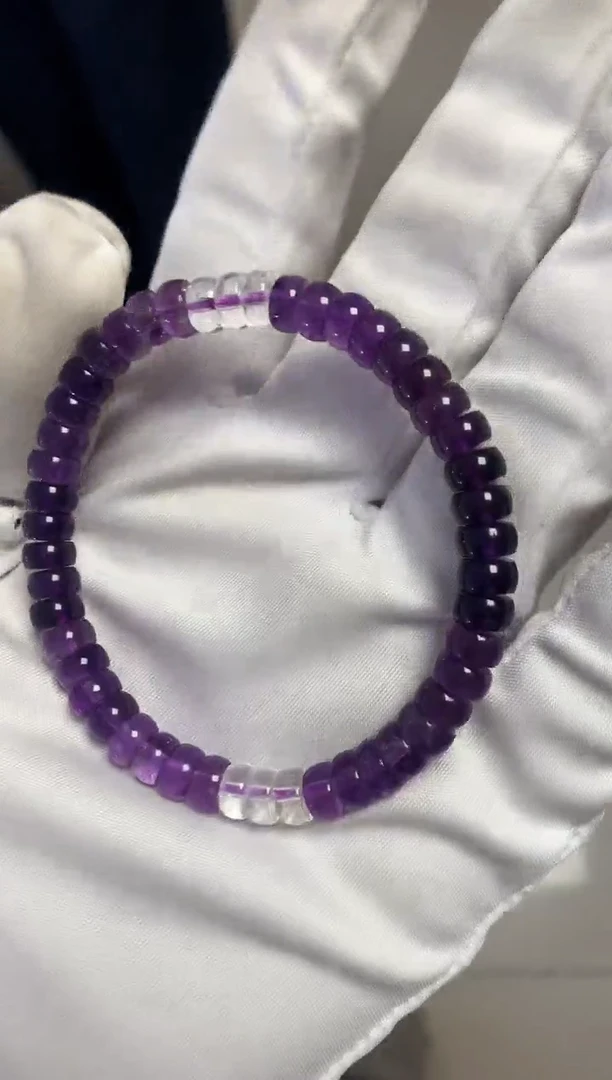 水晶手串未镶嵌紫水晶渐变单圈手串
