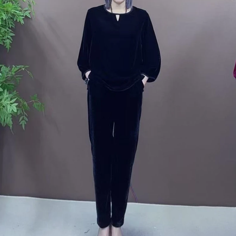 伊巍原高端定制修身显瘦哈伦裤丝绒套装（503#-713#）