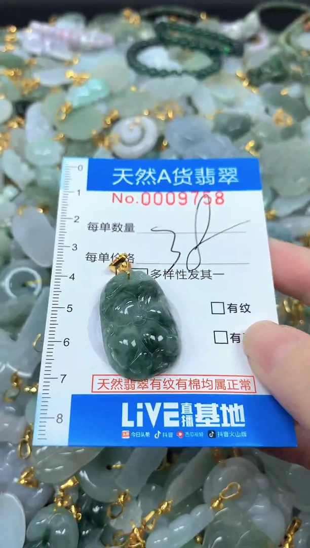 颈饰未镶嵌翡翠净货挂件-9758