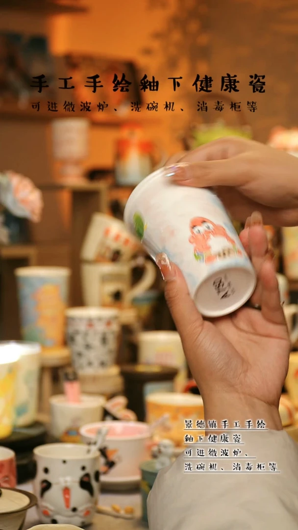【闪购商品】杯景德镇高温釉下彩陶瓷&A750