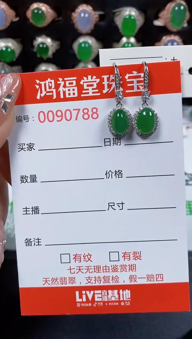 翡翠戒指银S925镶嵌0788