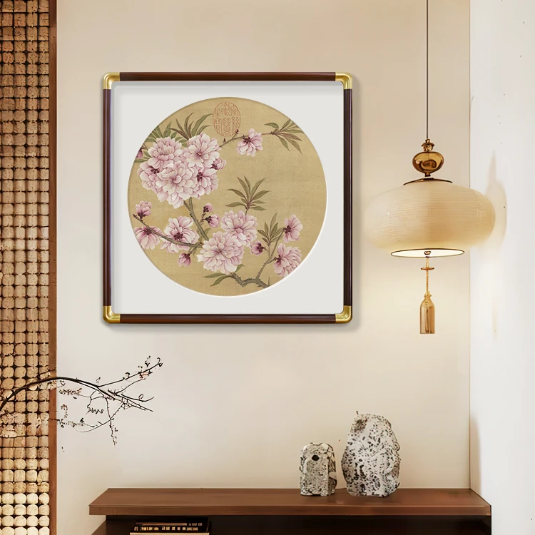 宋代美学新中式玄关装饰画茶室书房名人名画国风挂画斗方花鸟壁画