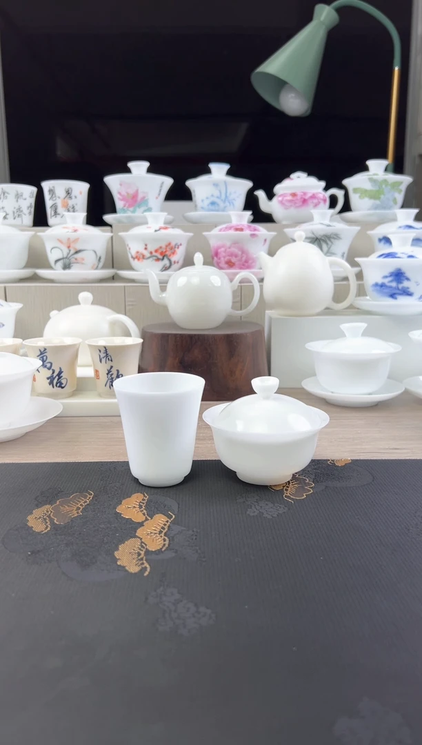 【闪购商品】精品素烧薄胎二才110茶宠盖碗带一个杯子