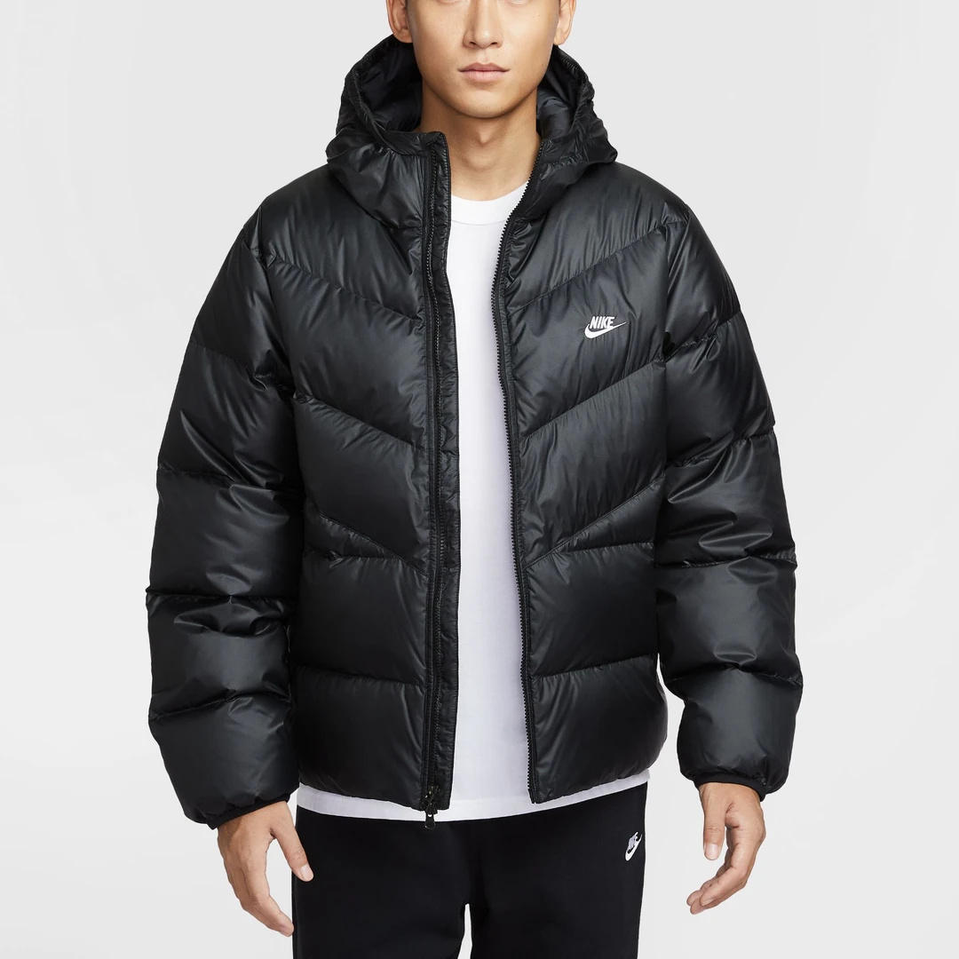 耐克NIKE男款黑色舒适保暖防风羽绒夹克外套连帽羽绒服 HQ7791011