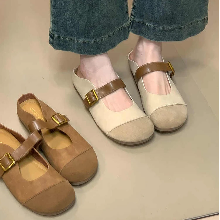 XYR-158-1法式复古平底包头半拖鞋女2025博肯单鞋懒人勃肯鞋百搭