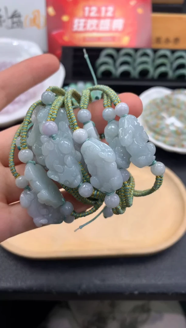 未镶嵌手绳翡翠FC534 翡翠貔貅手绳 多样性发其一