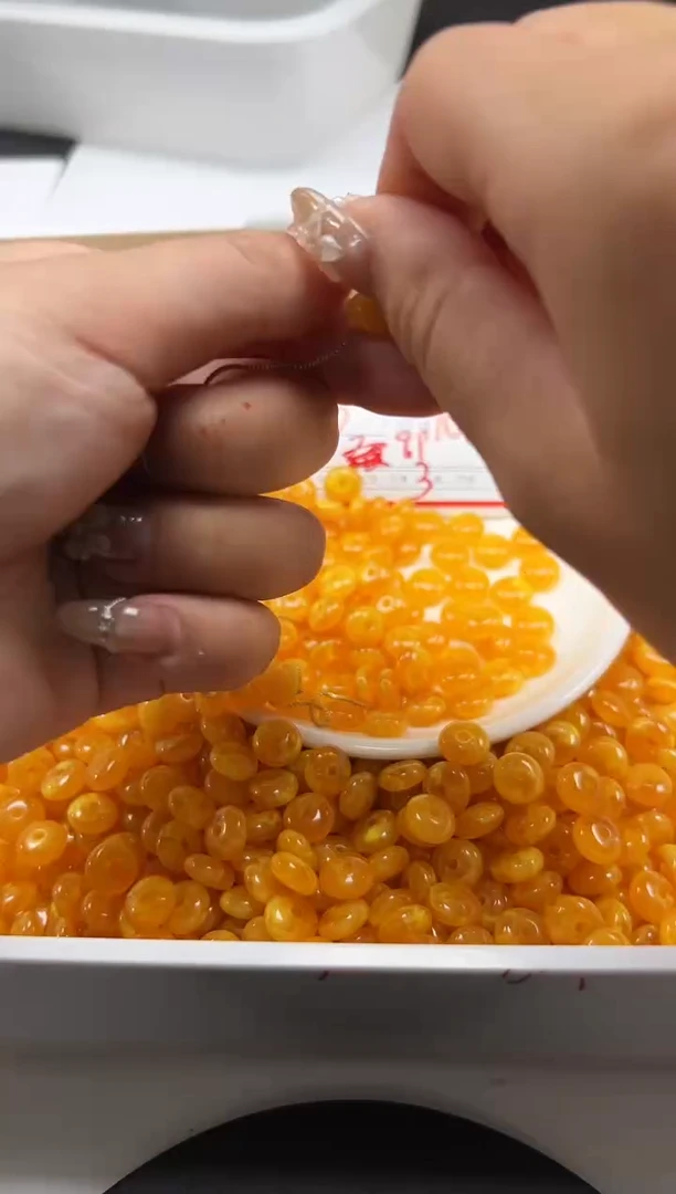 蜜蜡颈饰未镶嵌w1132鸡油黄算盘10*5mm*10颗