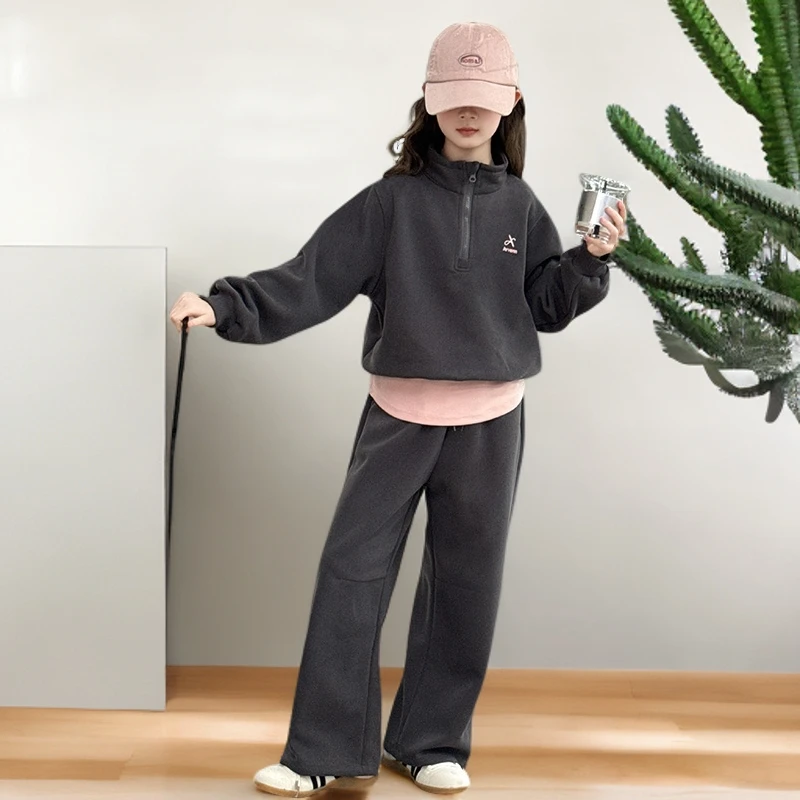 女童套装春秋款套装2025新款女孩洋气秋季卫衣中大儿童时尚两件套