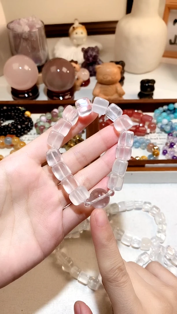 未镶嵌手链水晶奶白晶方糖diy手串 多样性发一
