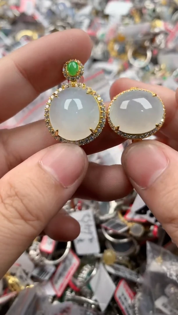 银S925镶嵌戒指翡翠6666  3