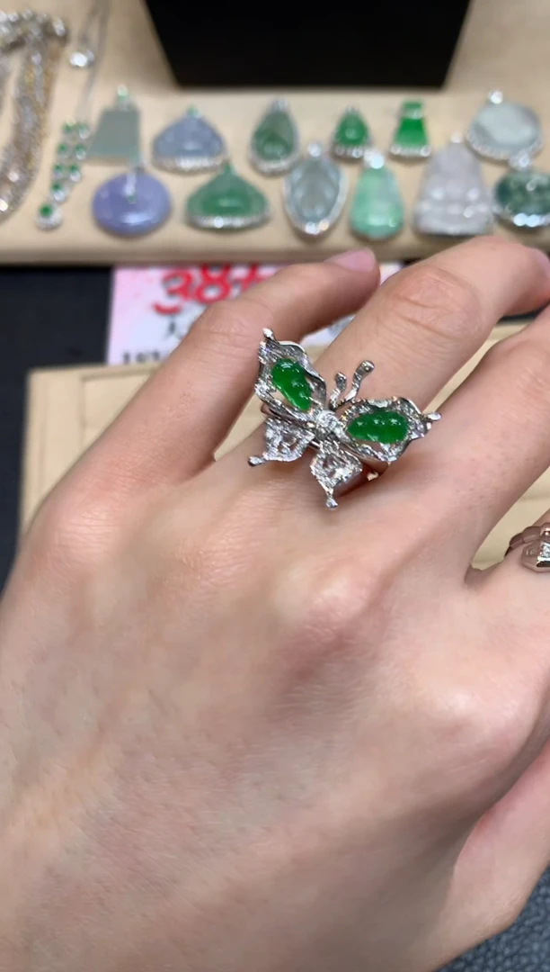 【闪购商品】翡翠戒指18K金镶嵌随形【无服务费】