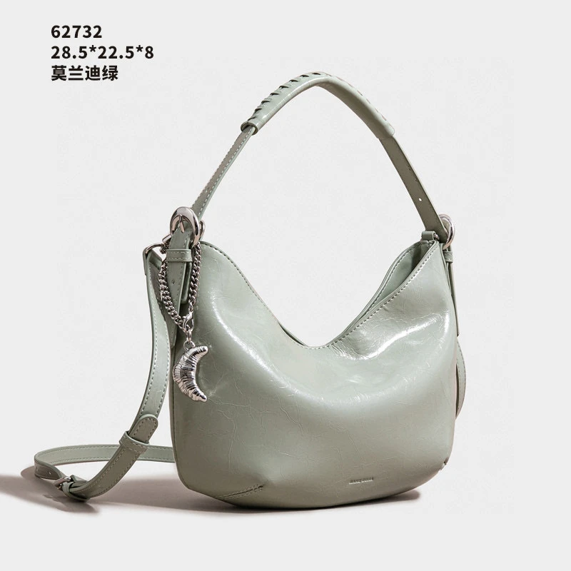 【Elin定制2025年秋冬新款女包时尚设计单肩包SK-62732-豆绿