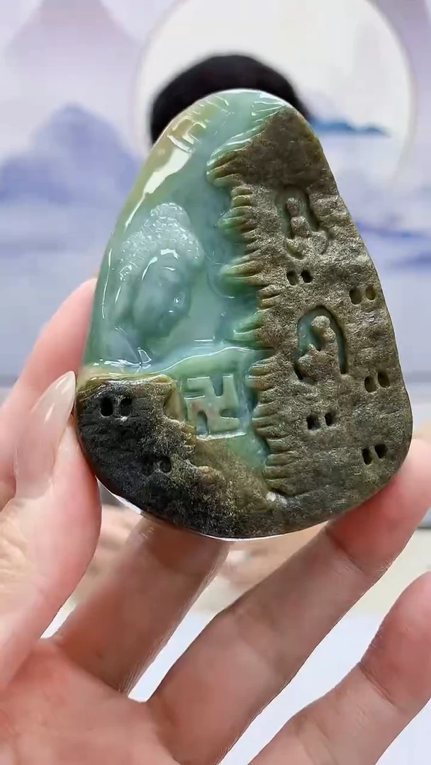 未镶嵌定制翡翠4917MM-毛货挂件41