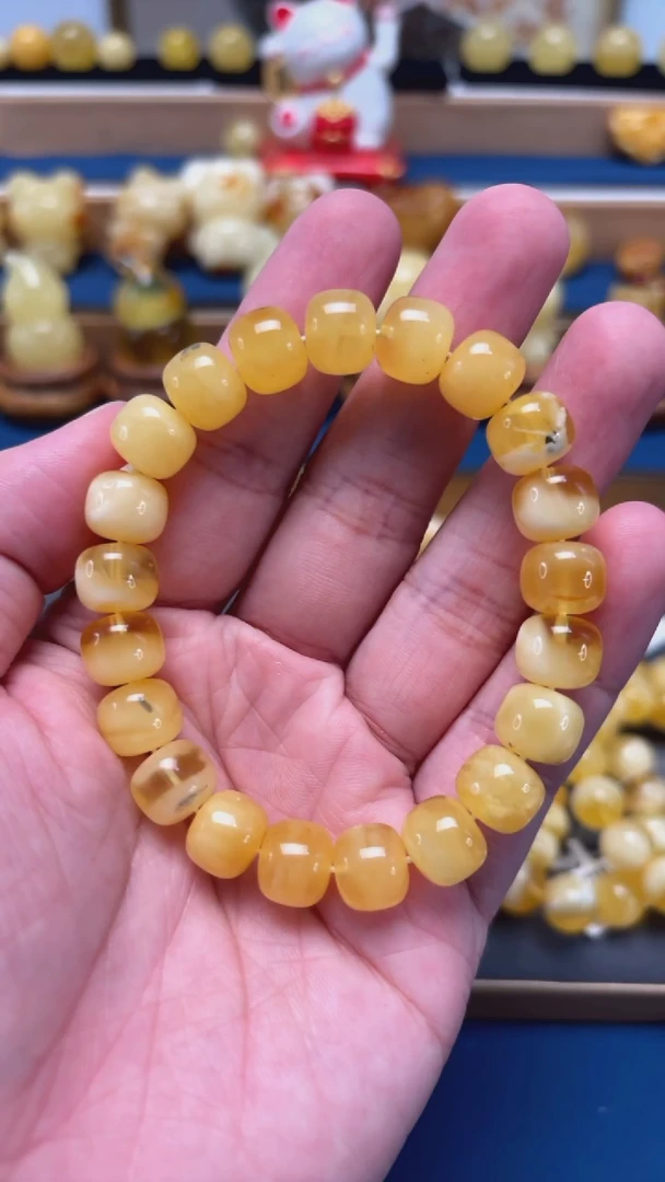 手串蜜蜡未镶嵌p61俄料精工老型蜜蜡手串 14.83克 10+mm