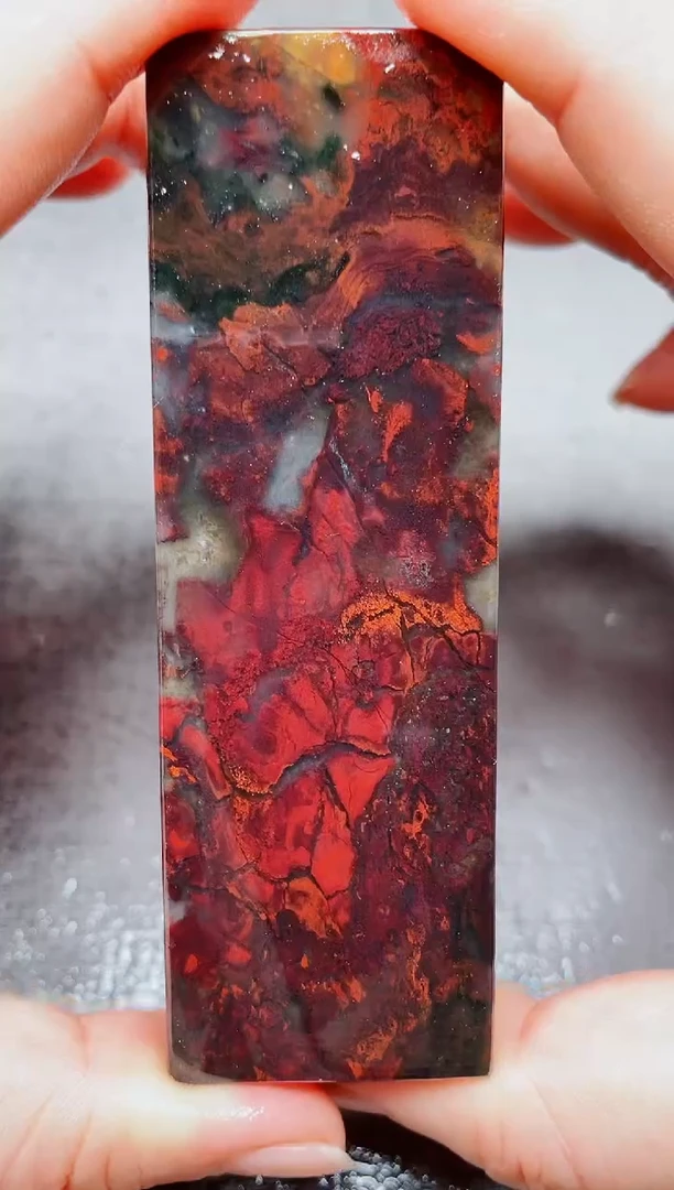 玉桂林鸡血玉素章--11