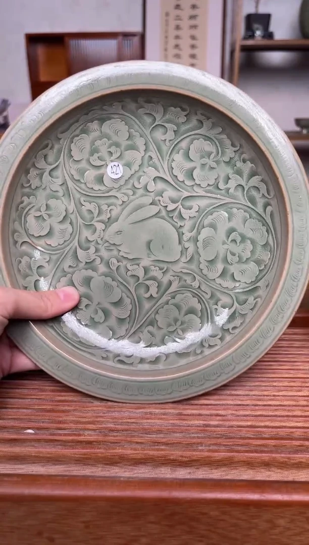 瓷器421王晓娜纯手工高足盘