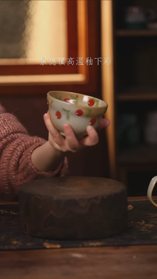 陶瓷景德镇高温釉下手绘陶瓷@L294@